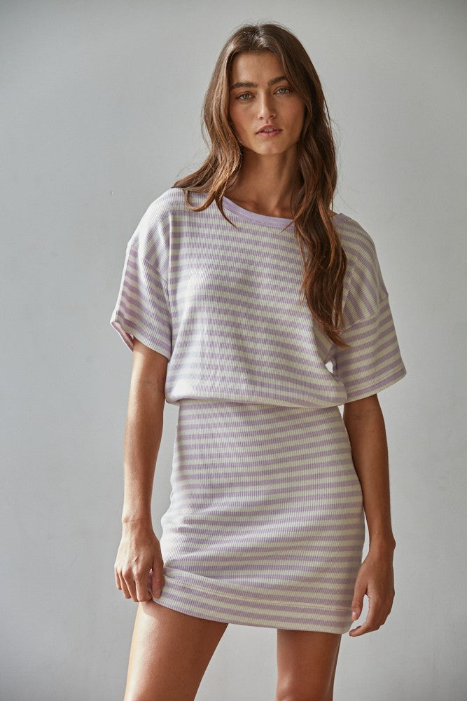 marley mini dress Promesa Marley Striped Mini Dress