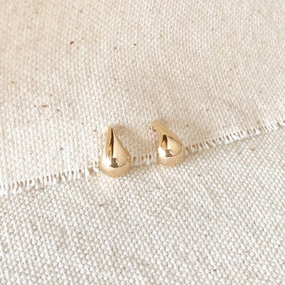 18k Gold Filled 10mm Teardrop Stud Earrings
