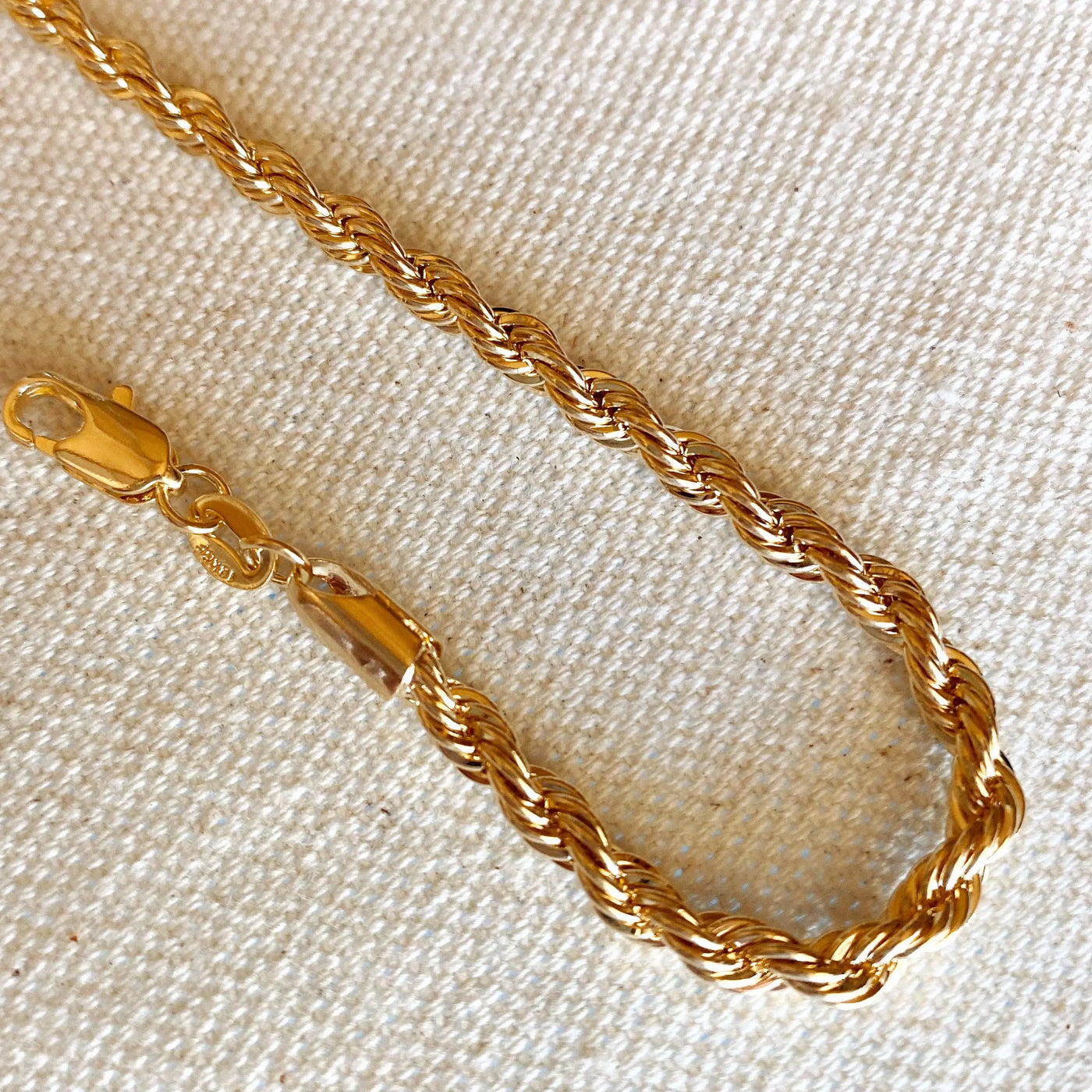 18k Gold Filled 4mm Rope Bracelet GoldFi