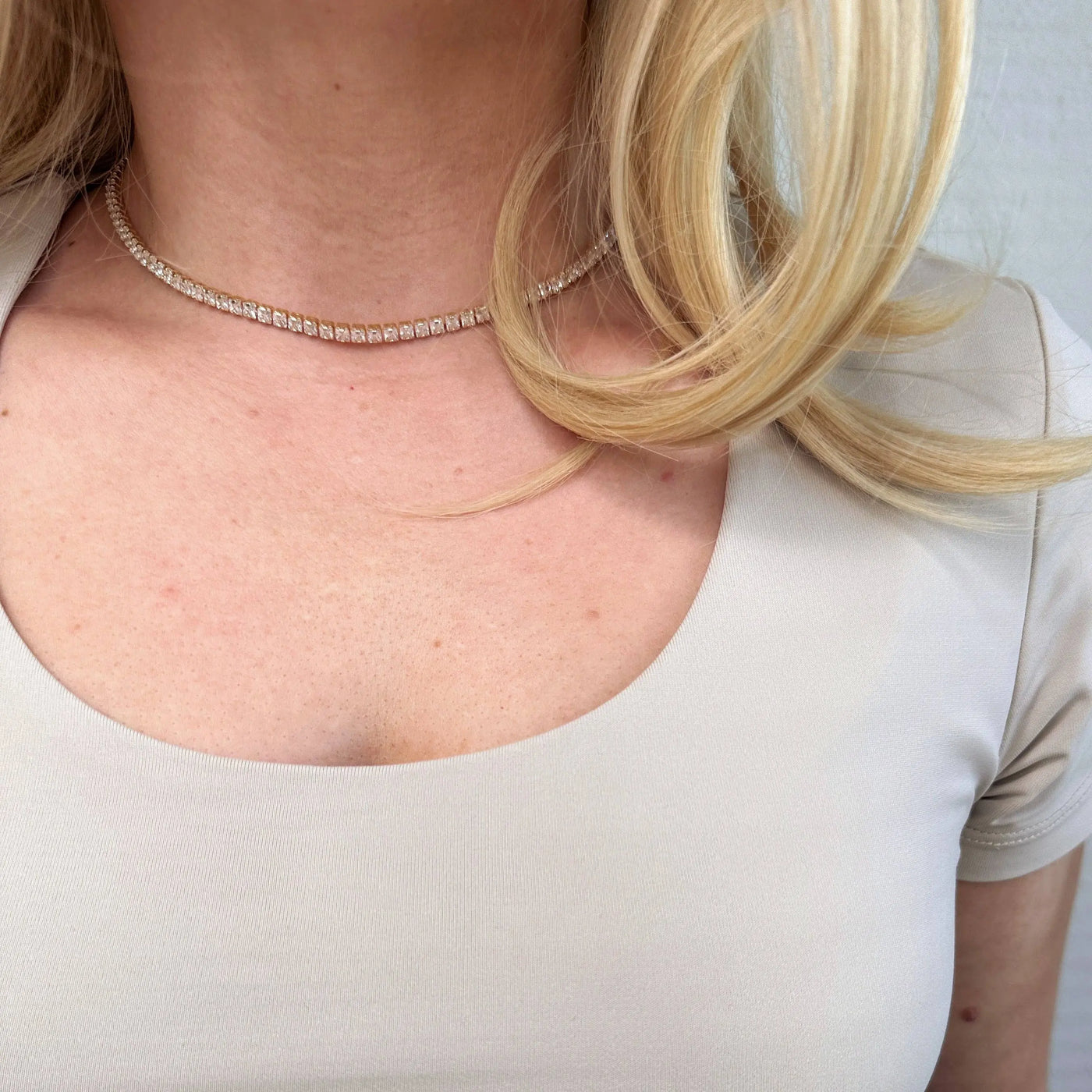 18k Gold Filled 3mm CZ Tennis Necklace GoldFi