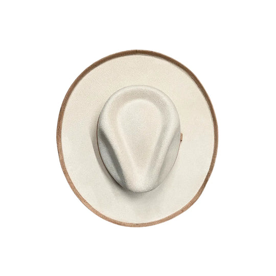 Two Toned Pencil Curled Vegan Suede Hat