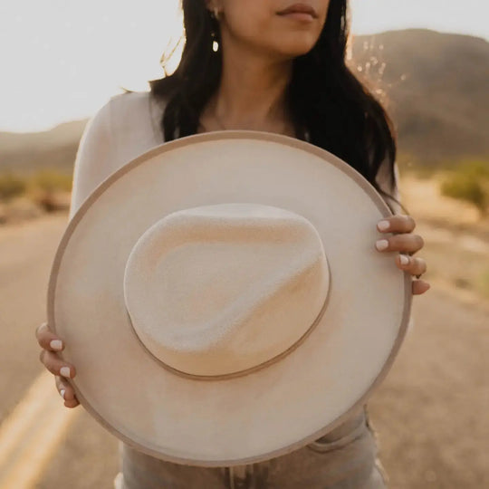 Two Toned Rancher Hat Vegan Suede The Modern Cactus Co
