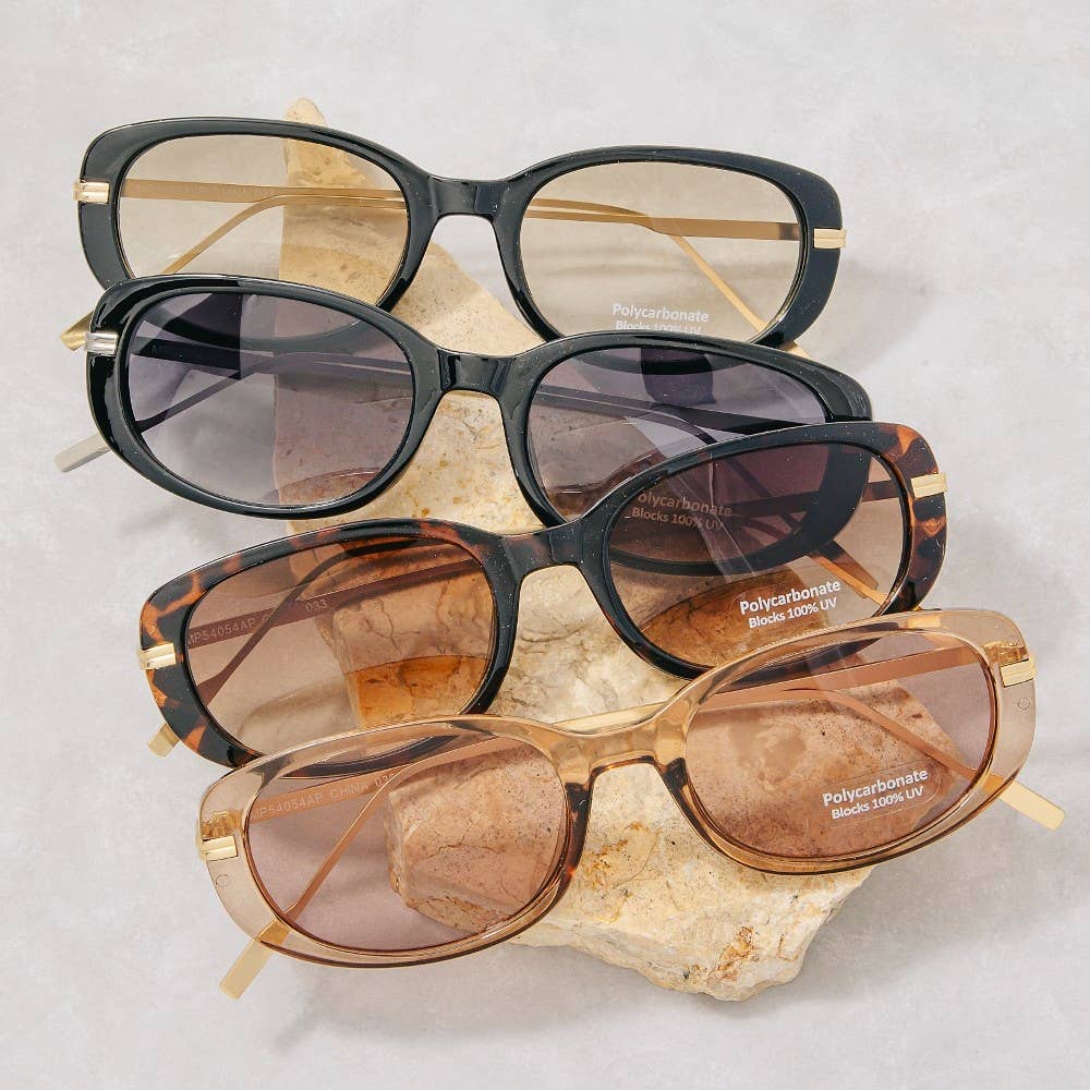 Retro Oval Frame Sunglasses - Beloved Boutique 