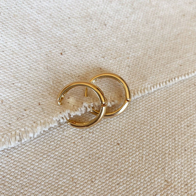 18k Gold Filled Plain Clicker Hoop Earrings GoldFi
