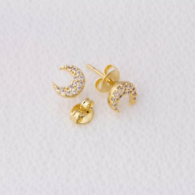 Mini Crescent Moon Stackable Earrings GoldFi