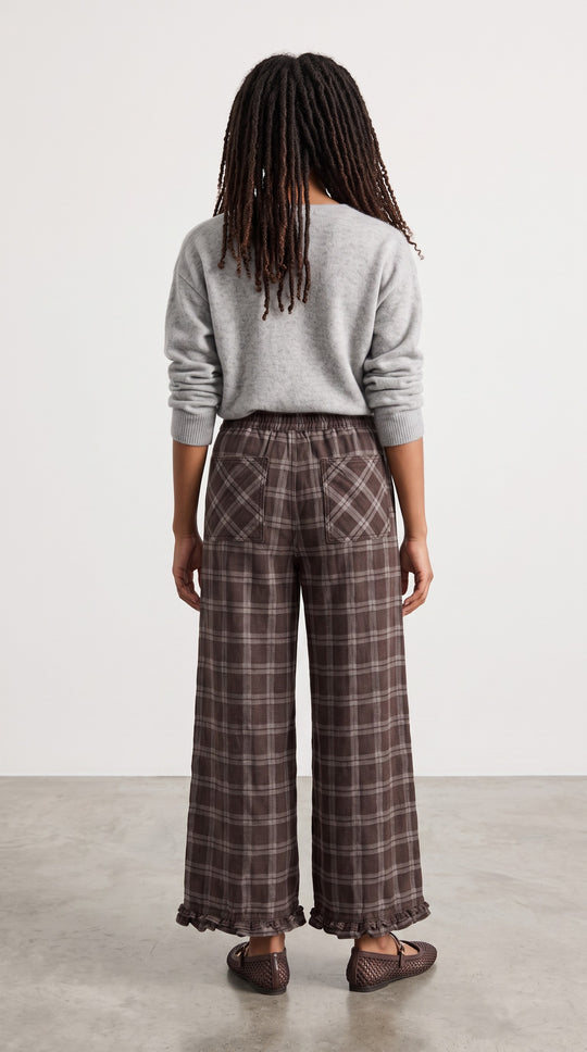 Trudy Plaid Ruffle Pant