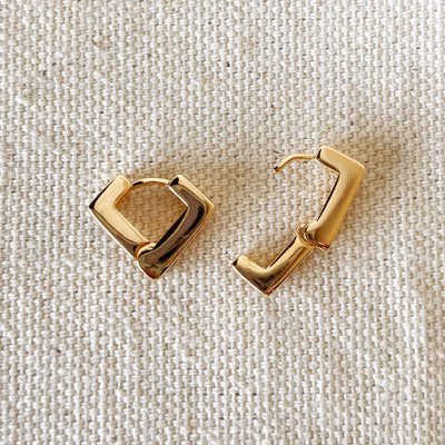 18k Gold Filled Diamond Shaped Clicker Earrings GoldFi