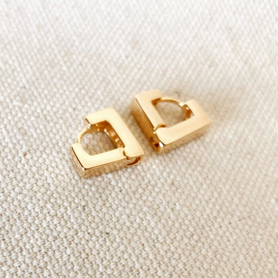 18k Gold Filled Diamond Shaped Clicker Earrings GoldFi