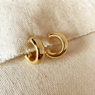 18k Gold Filled Chubby Half-Hoop Earrings GoldFi