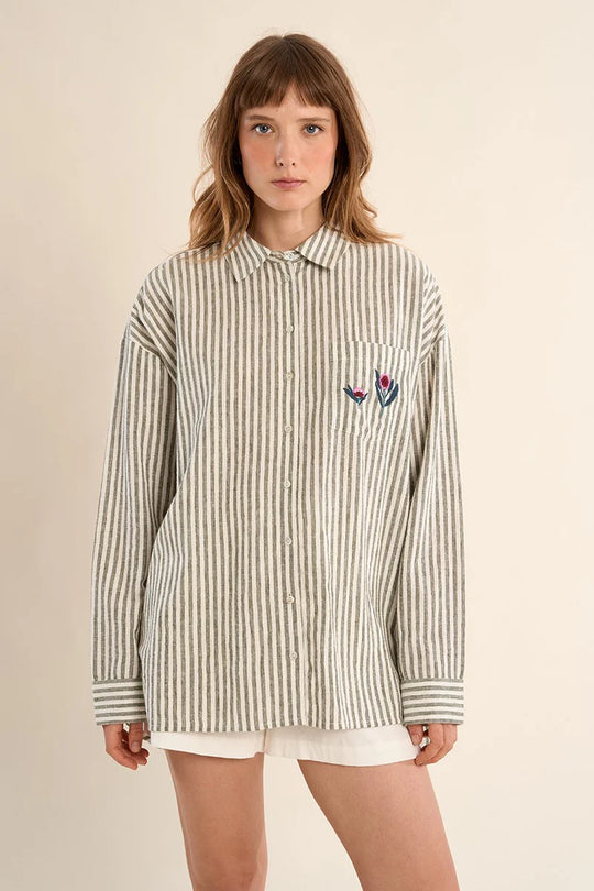 Novara Button Up Top - Beloved Boutique 
