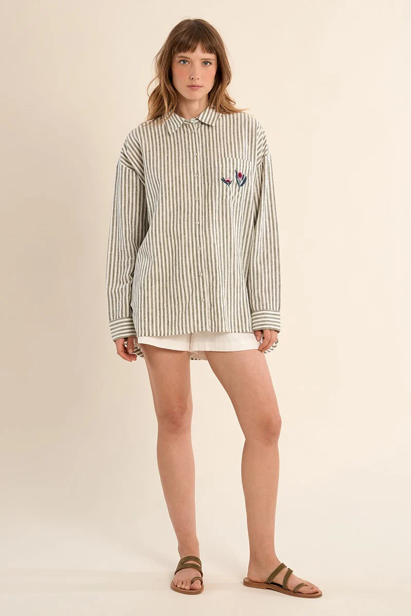 Novara Button Up Top - Beloved Boutique 