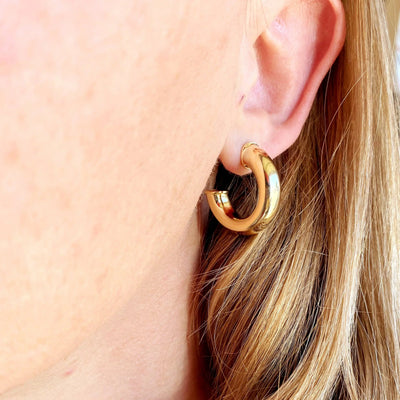 18k Gold Filled 25mm Chubby C-Hoop Earrings GoldFi