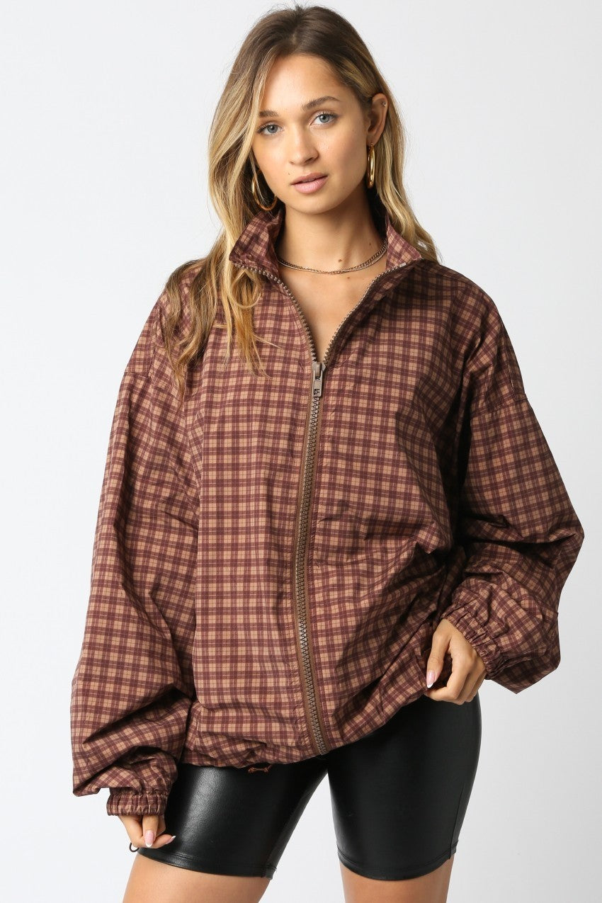 Diya Gingham Windbreaker