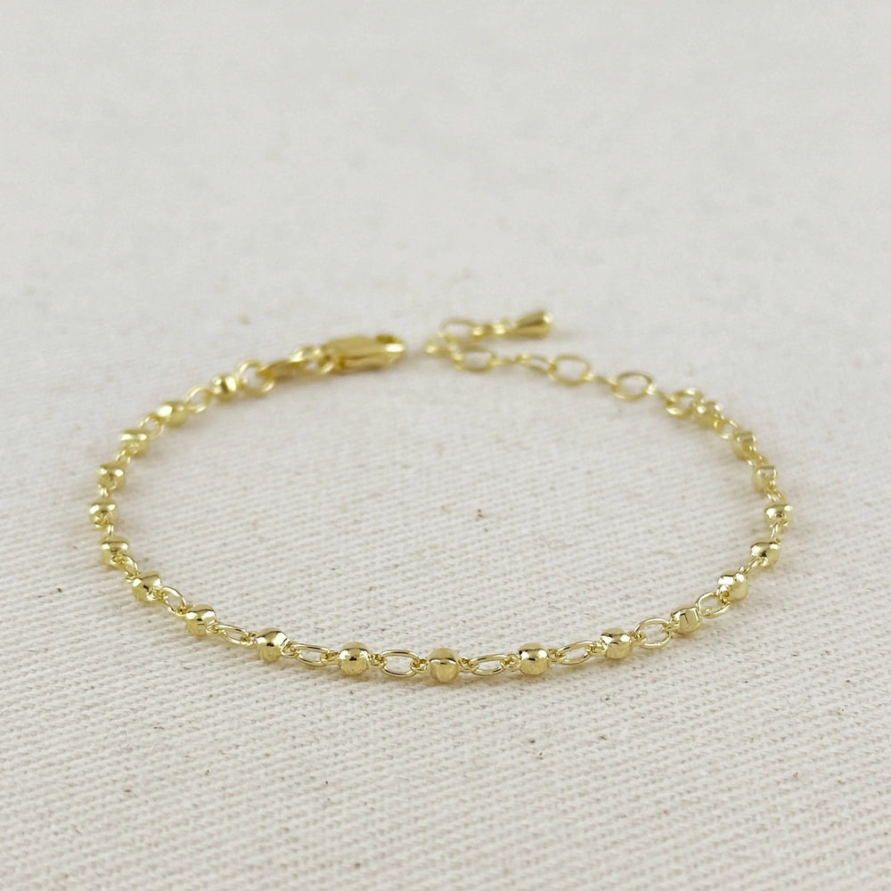 18K Gold Filled 2.5mm Beaded Bracelet - Beloved Boutique 