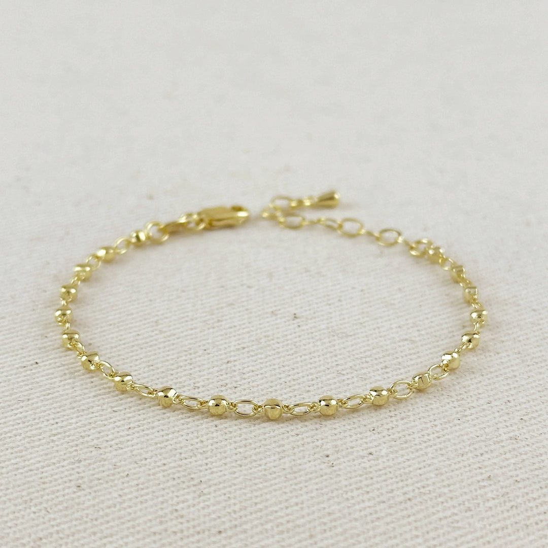 18K Gold Filled 2.5mm Beaded Bracelet - Beloved Boutique 
