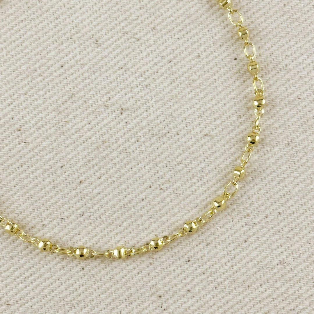 18K Gold Filled 2.5mm Beaded Bracelet - Beloved Boutique 