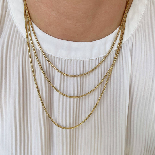 18K Gold Filled Rounded Snake Chain GoldFi