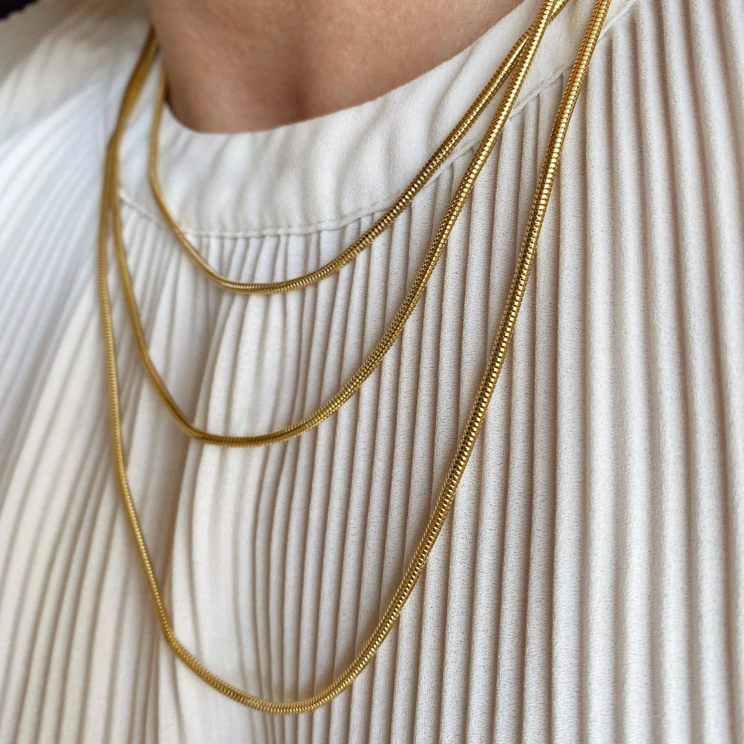 18K Gold Filled Rounded Snake Chain GoldFi
