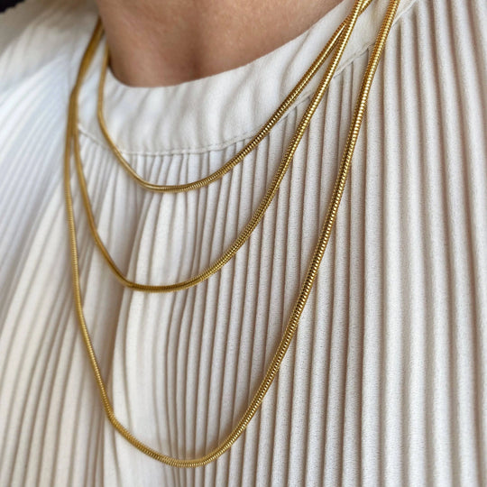 18K Gold Filled Rounded Snake Chain GoldFi