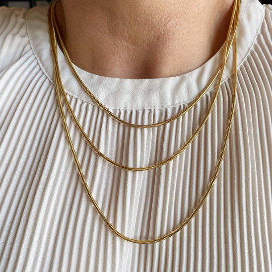 18K Gold Filled Rounded Snake Chain GoldFi