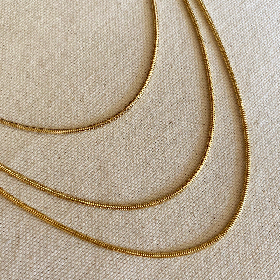 18K Gold Filled Rounded Snake Chain GoldFi