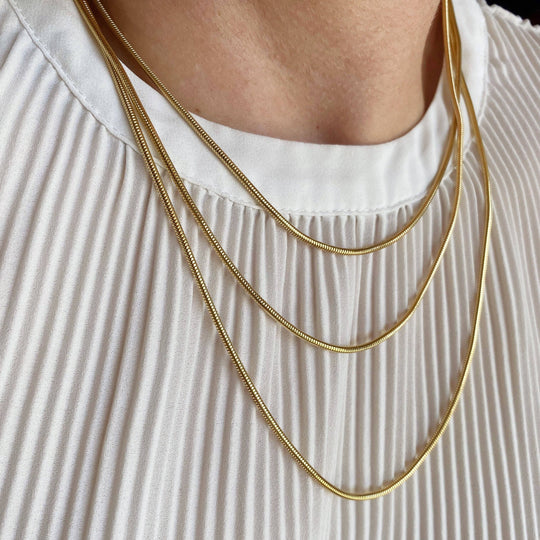 18K Gold Filled Rounded Snake Chain GoldFi