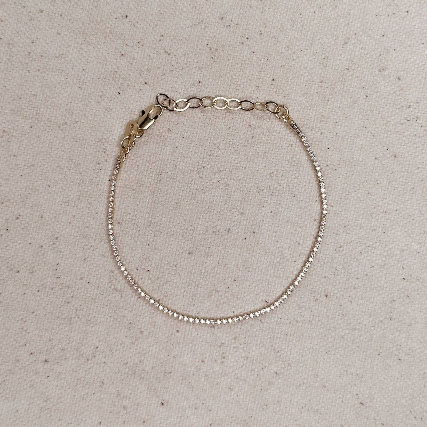 18k Gold Filled 1.2mm CZ Tennis Bracelet - Beloved Boutique
