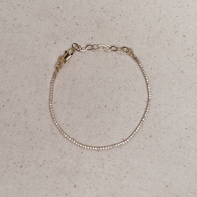 18k Gold Filled 1.2mm CZ Tennis Bracelet - Beloved Boutique