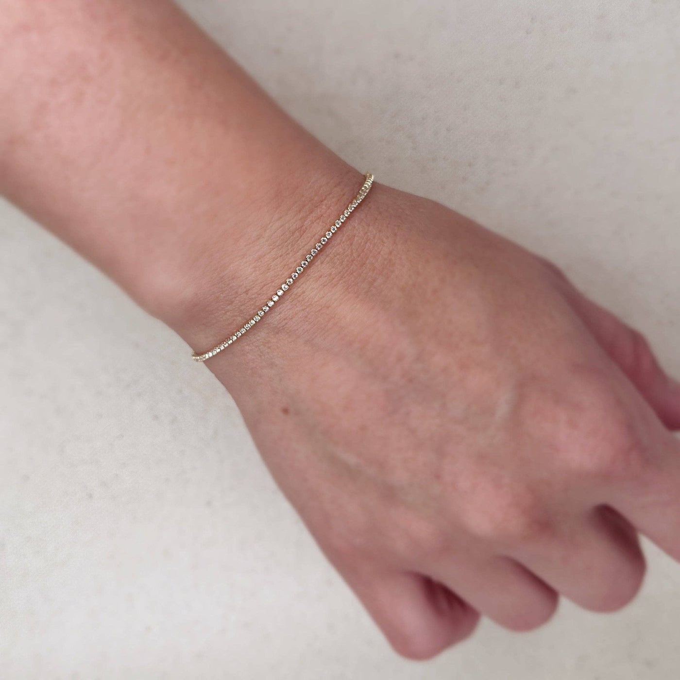 18k Gold Filled 1.2mm CZ Tennis Bracelet - Beloved Boutique