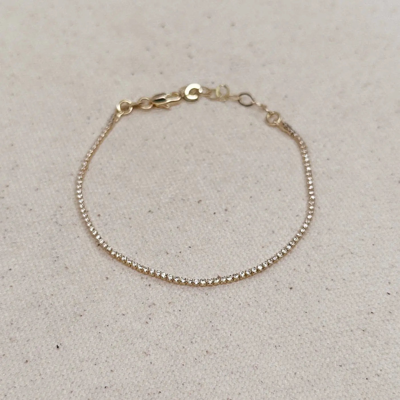 18k Gold Filled 1.2mm CZ Tennis Bracelet - Beloved Boutique