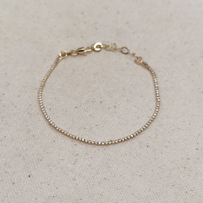 18k Gold Filled 1.2mm CZ Tennis Bracelet - Beloved Boutique
