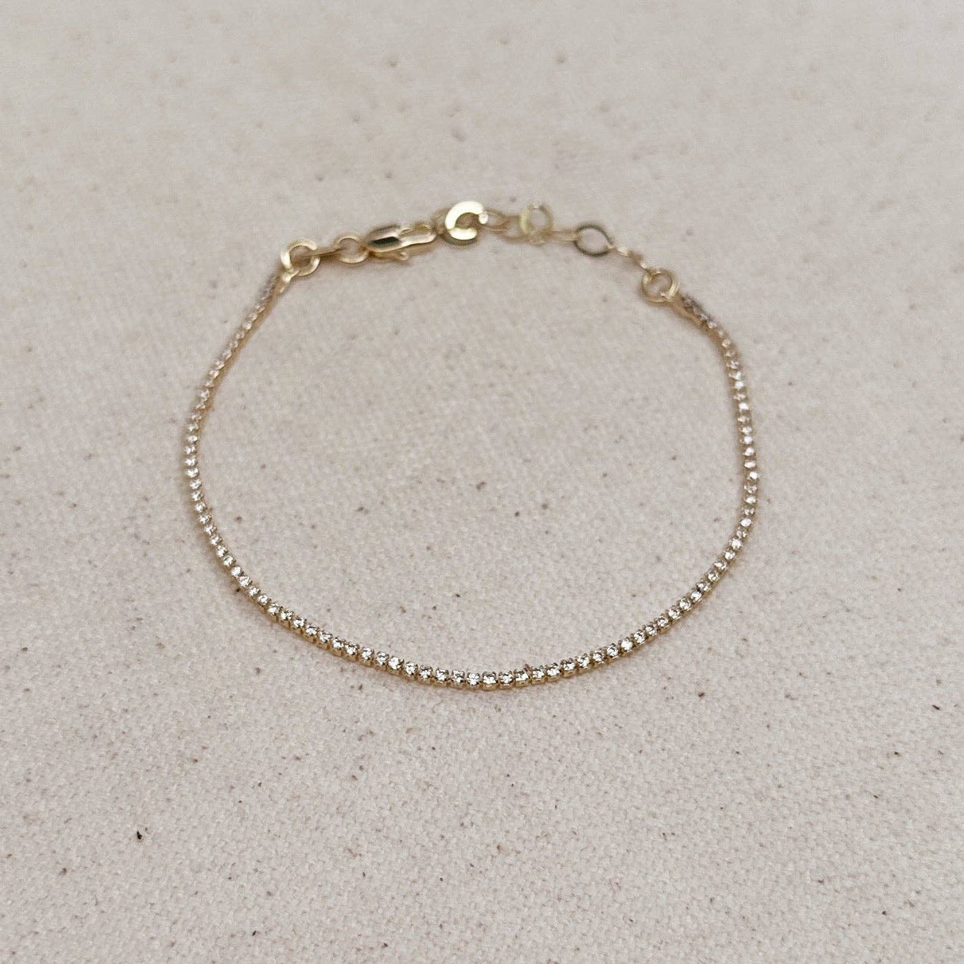 18k Gold Filled 1.2mm CZ Tennis Bracelet - Beloved Boutique