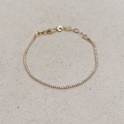 18k Gold Filled 1.2mm CZ Tennis Bracelet - Beloved Boutique