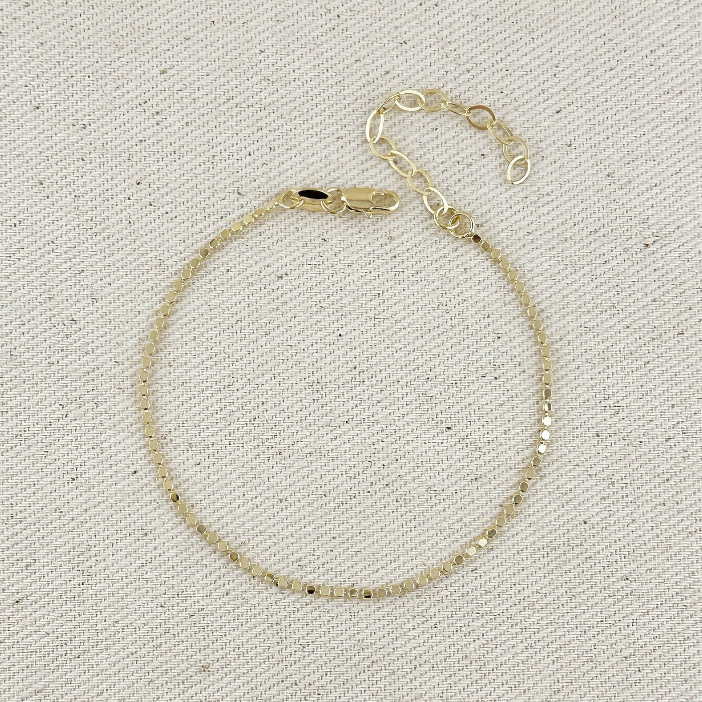 18k Gold Filled 1.5mm Flat Dot Ball Bracelet GoldFi