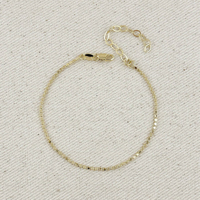 18k Gold Filled 1.5mm Flat Dot Ball Bracelet GoldFi