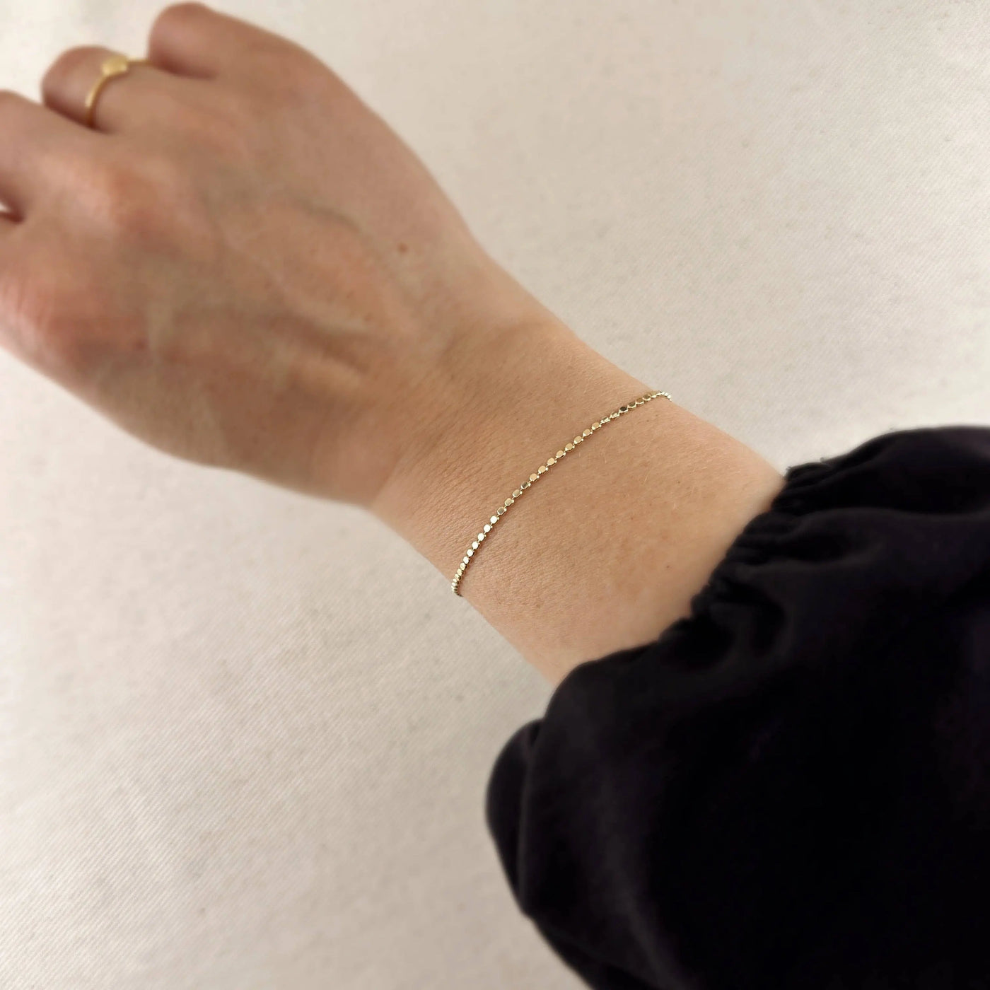 18k Gold Filled 1.5mm Flat Dot Ball Bracelet GoldFi