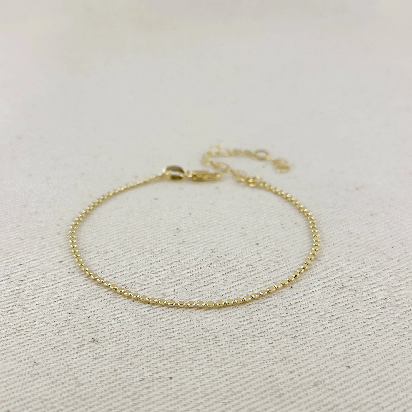 18k Gold Filled 1.5mm Flat Dot Ball Bracelet GoldFi