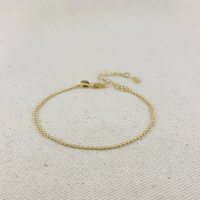 18k Gold Filled 1.5mm Flat Dot Ball Bracelet GoldFi