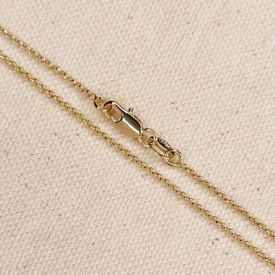 18k Gold Filled 1.5mm Rolo Chain Available in 16", 18", 20", GoldFi