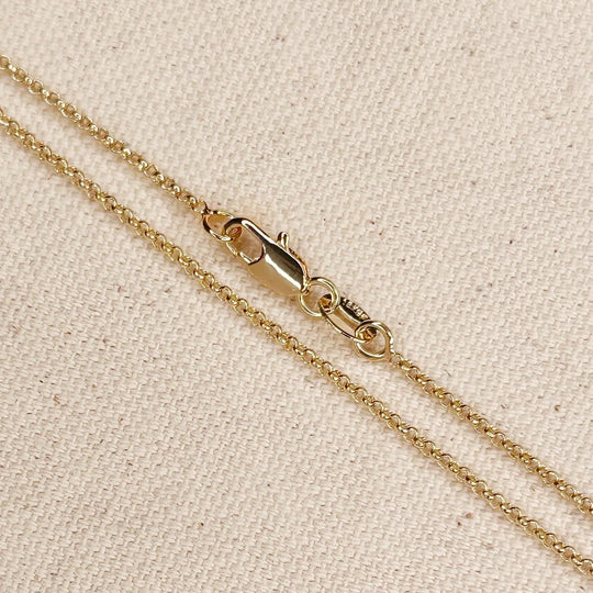 18k Gold Filled 1.5mm Rolo Chain Available in 16", 18", 20", GoldFi