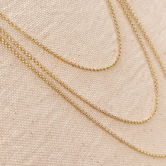 18k Gold Filled 1.5mm Rolo Chain Available in 16", 18", 20", GoldFi