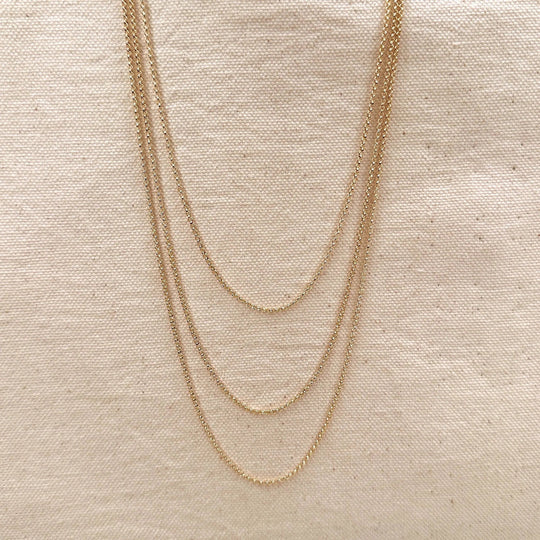 18k Gold Filled 1.5mm Rolo Chain Available in 16", 18", 20", GoldFi