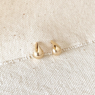 18k Gold Filled 10mm Teardrop Stud Earrings - Beloved Boutique