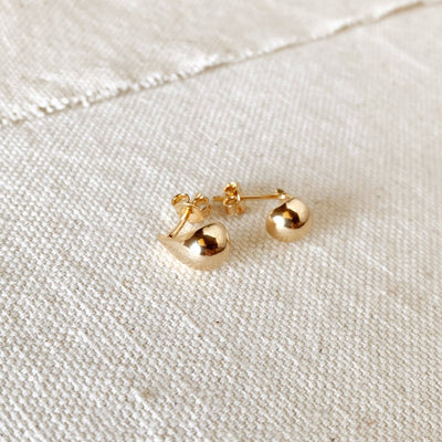 18k Gold Filled 10mm Teardrop Stud Earrings - Beloved Boutique
