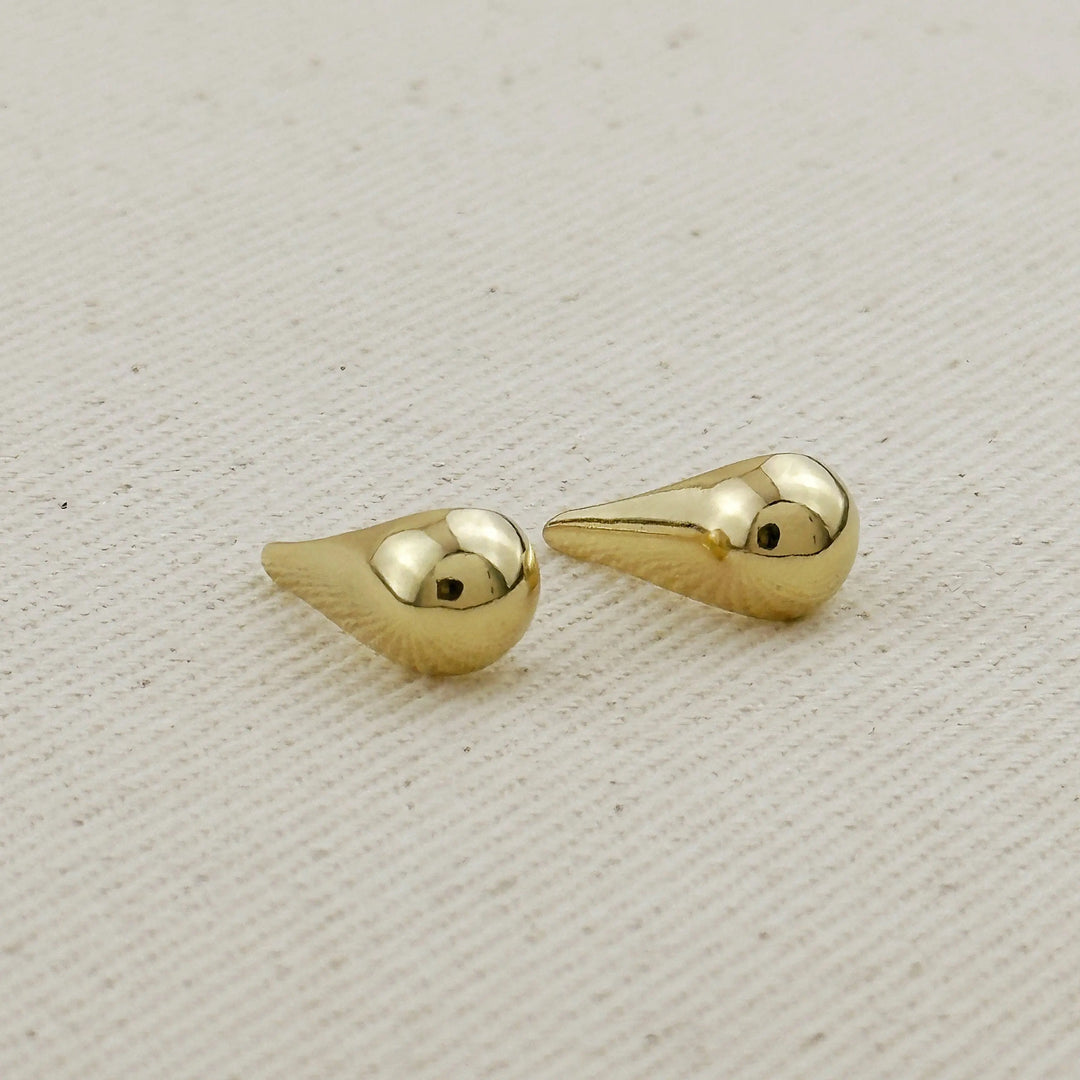 18k Gold Filled 15mm Teardrop Stud Earrings GoldFi