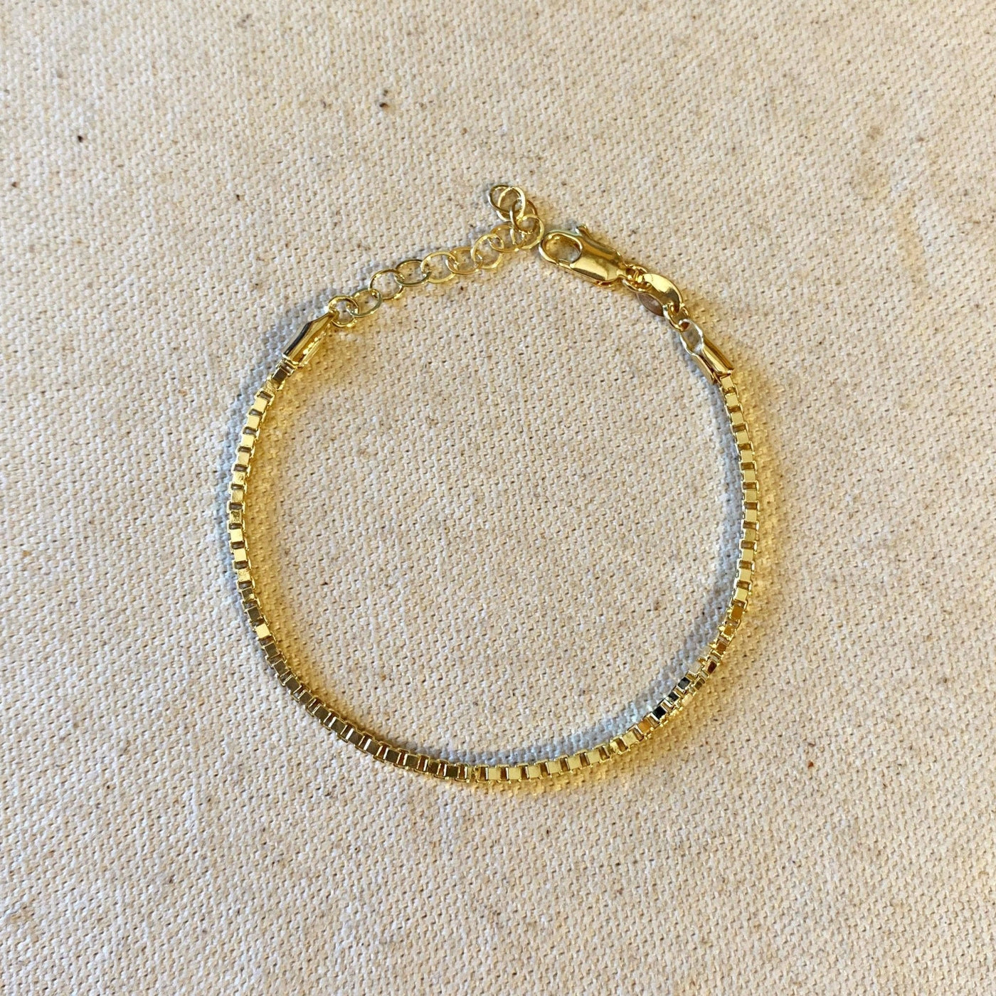 18k Gold Filled 2.0 mm Box Chain Bracelet - Beloved Boutique