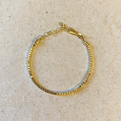 18k Gold Filled 2.0 mm Box Chain Bracelet - Beloved Boutique