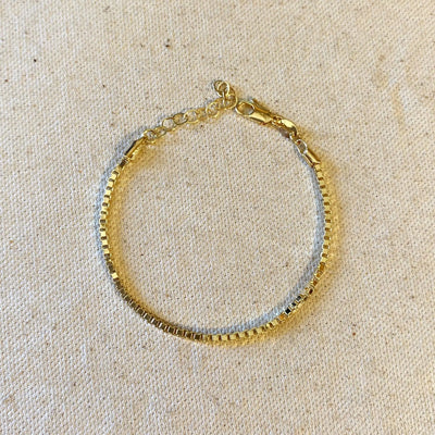 18k Gold Filled 2.0 mm Box Chain Bracelet - Beloved Boutique