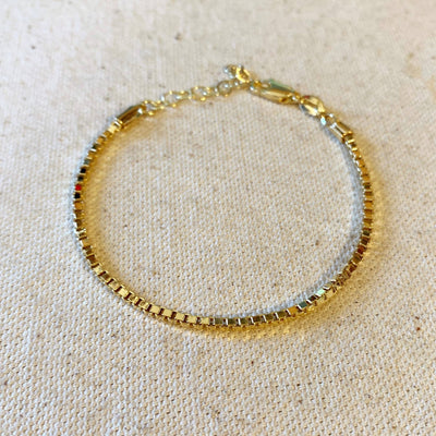 18k Gold Filled 2.0 mm Box Chain Bracelet - Beloved Boutique