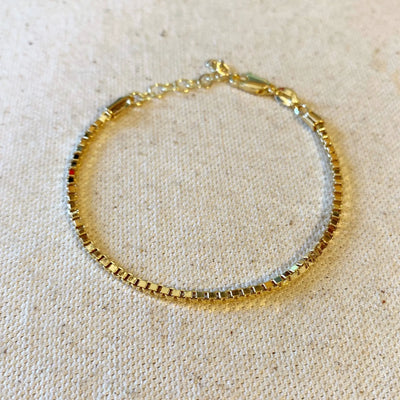 18k Gold Filled 2.0 mm Box Chain Bracelet - Beloved Boutique